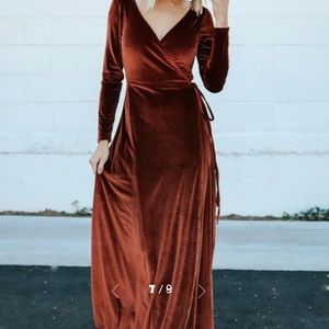 Small Baltic Born Esmerelda Velvet Maxi Dress Bronze